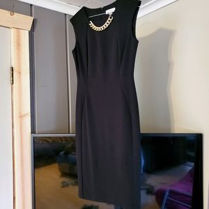 Calvin Klein black midi dress size 2